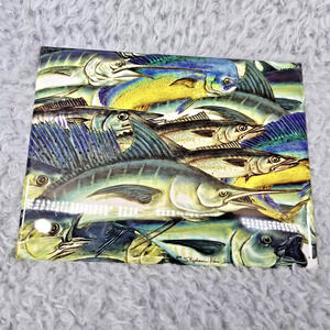 Vintage Stephanie Kiker Geib Fish Art Wall Plaque Tile Hatteras NC Signed 1999